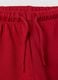 Red pure cotton trousers with elasticated waist and print for baby girls_3