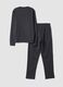 Grey organic cotton pyjamas with Henley neckline_6