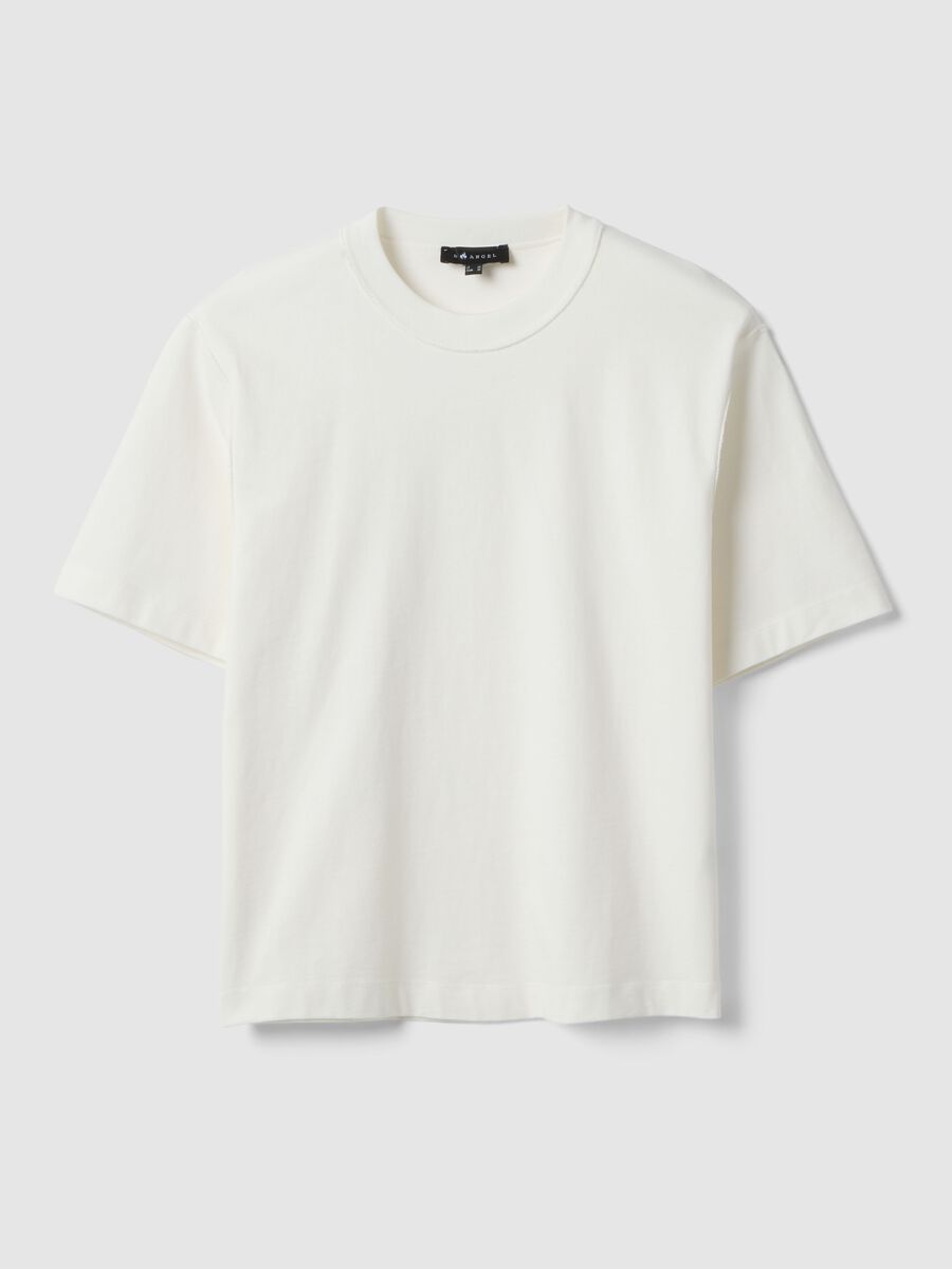 T-shirt in puro cotone bianco boxy fit_4