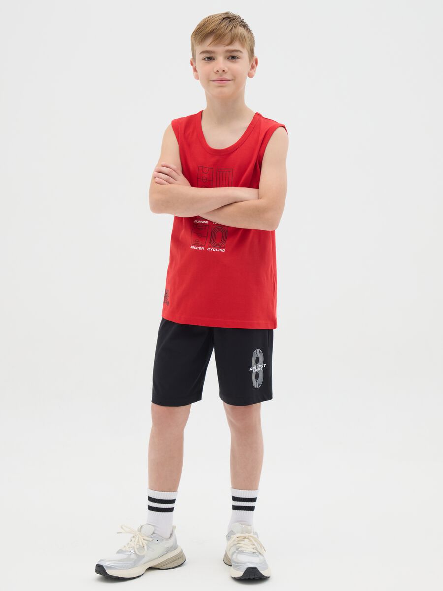 Completo jogging da ragazzo in puro cotone multicolor regular fit_1