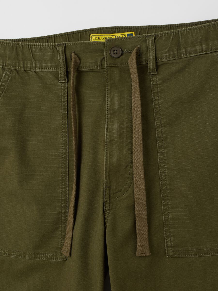 Men's Green Stretch Cotton Regular Fit Shorts_1