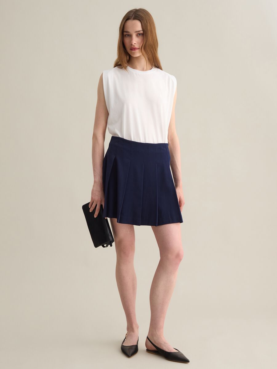 White short-sleeve cotton blend T-shirt_2