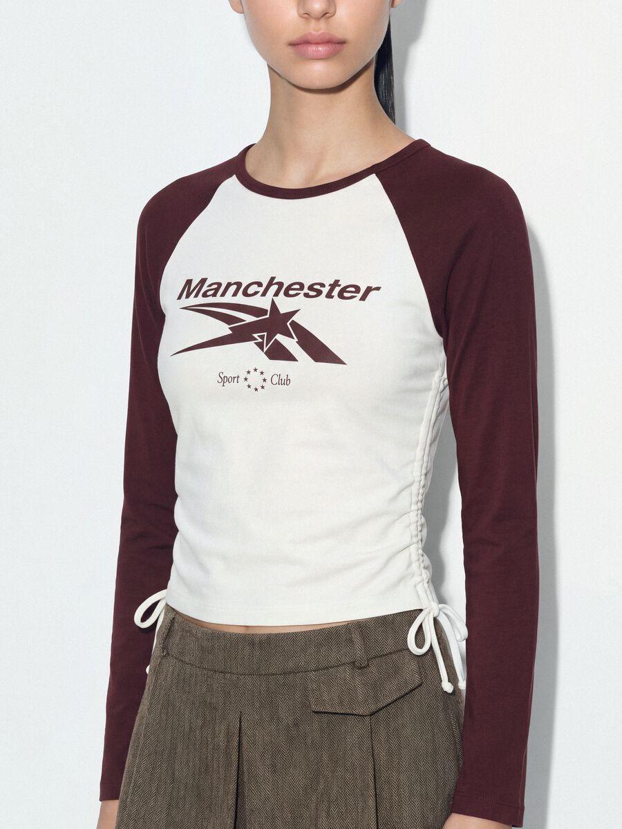 T-shirt bianca in cotone elasticizzato girocollo_2