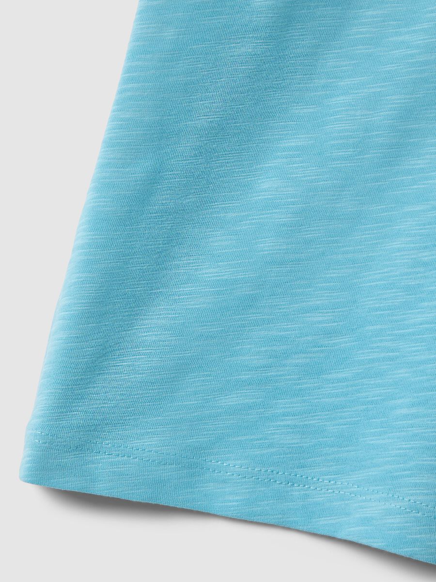 Oversized fit blue crew neck T-shirt in pure cotton for kids_3