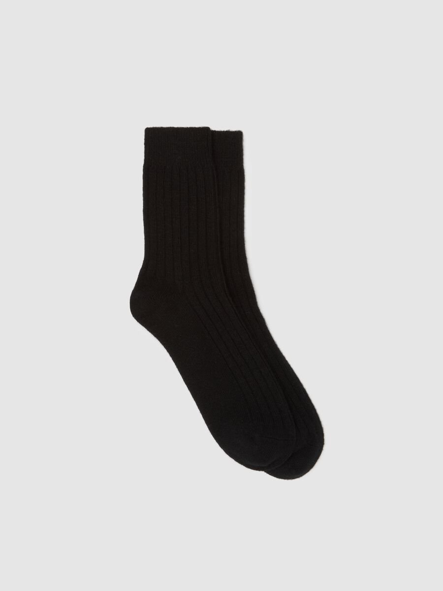 Black Socks in Wool and Cashmere_0