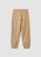 Beige organic cotton comfort-fit joggers for boys_0