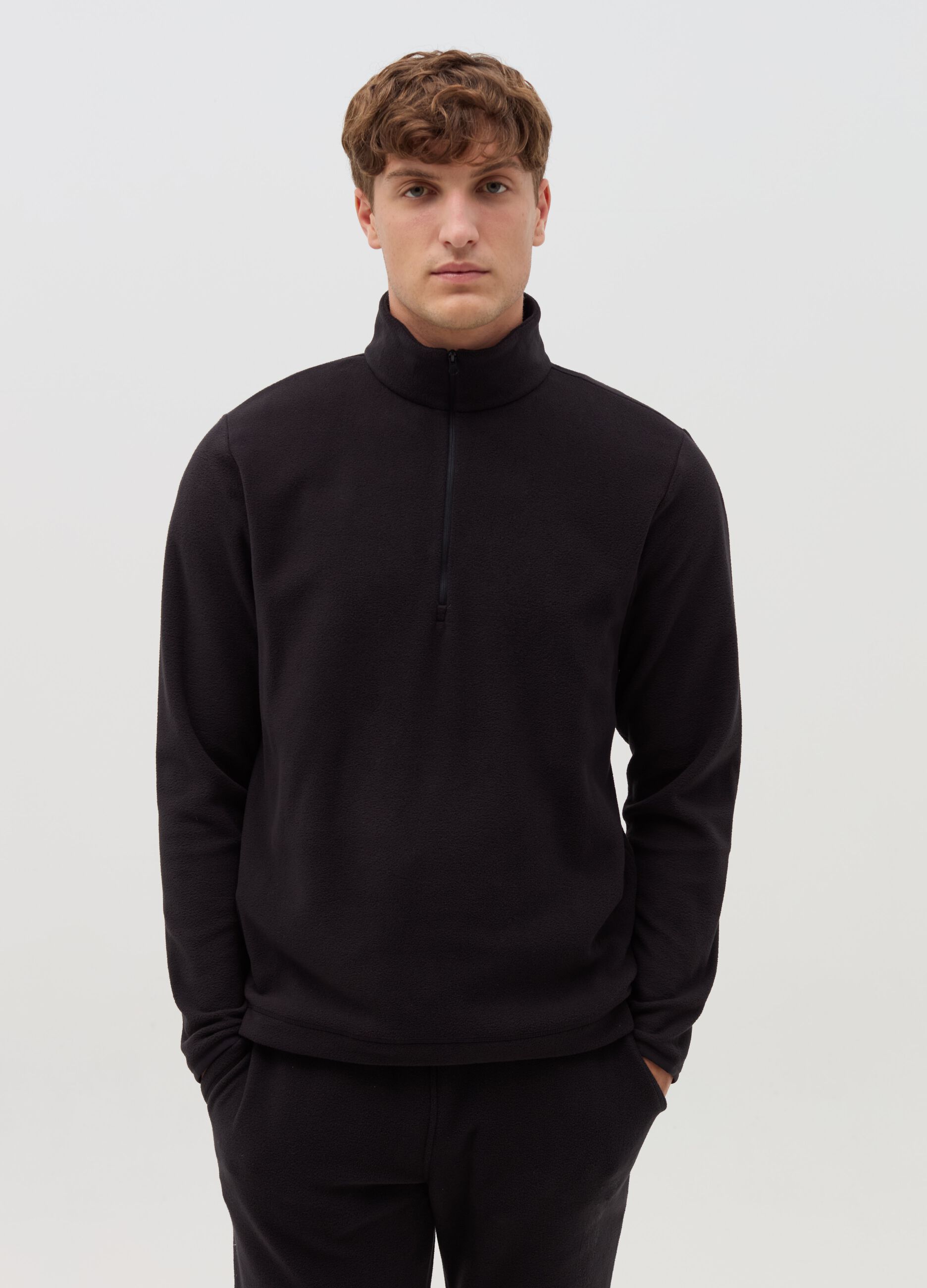 Half-zip sweatshirt in fleece