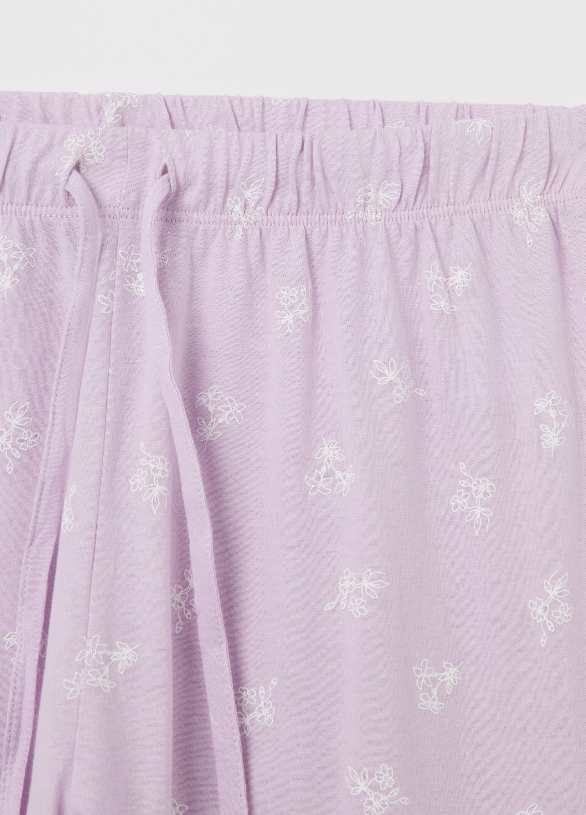 Cotton pyjamas with bouclé lettering