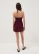 Burgundy viscose-linen blend mini dress, regular fit_4