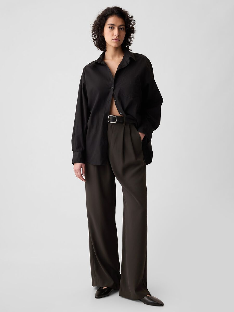 Wide leg trousers with darts_0