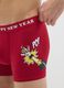 Regular fit red stretch cotton boxer with print_3