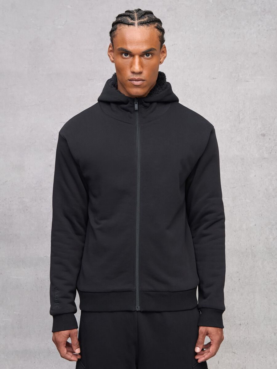 Reversible Teddy Full-Zip Hoodie Black_0