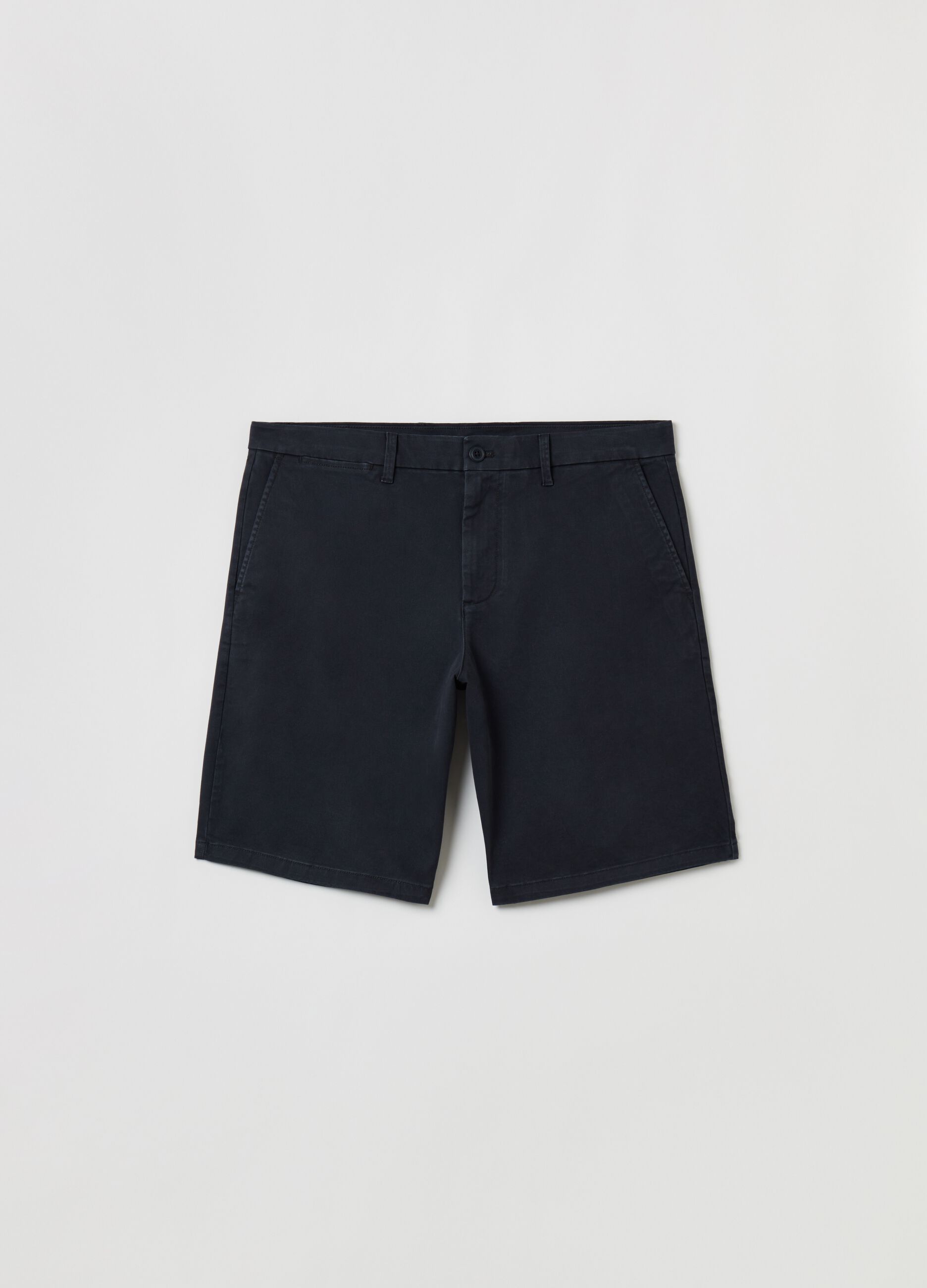 Stretch cotton Bermuda shorts