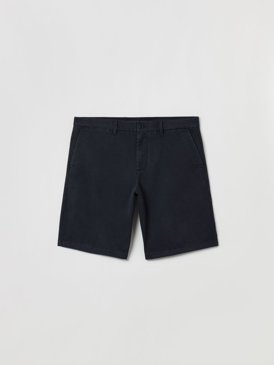 Stretch cotton Bermuda shorts_1