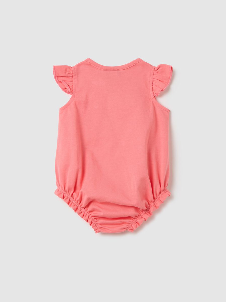 Baby Girl Cotton Romper in Pink with Embroidery_1