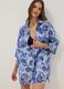 Blue pure cotton kaftan with print_0