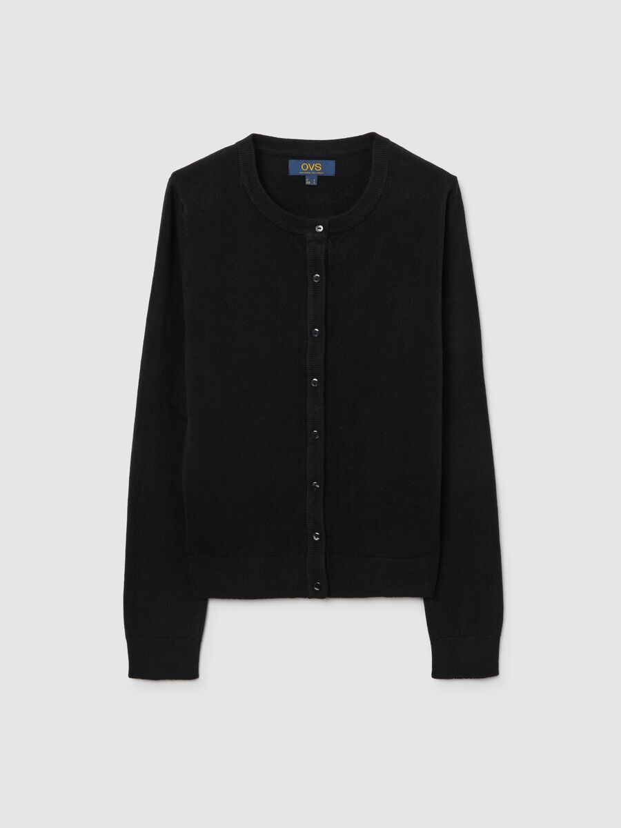 Cardigan nero in pura acrilico_0