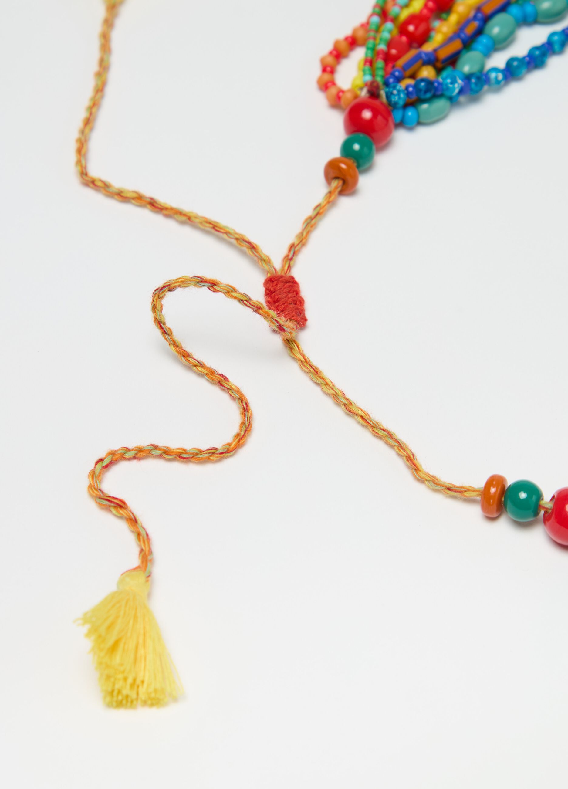 Collana multifili con perline multicolor