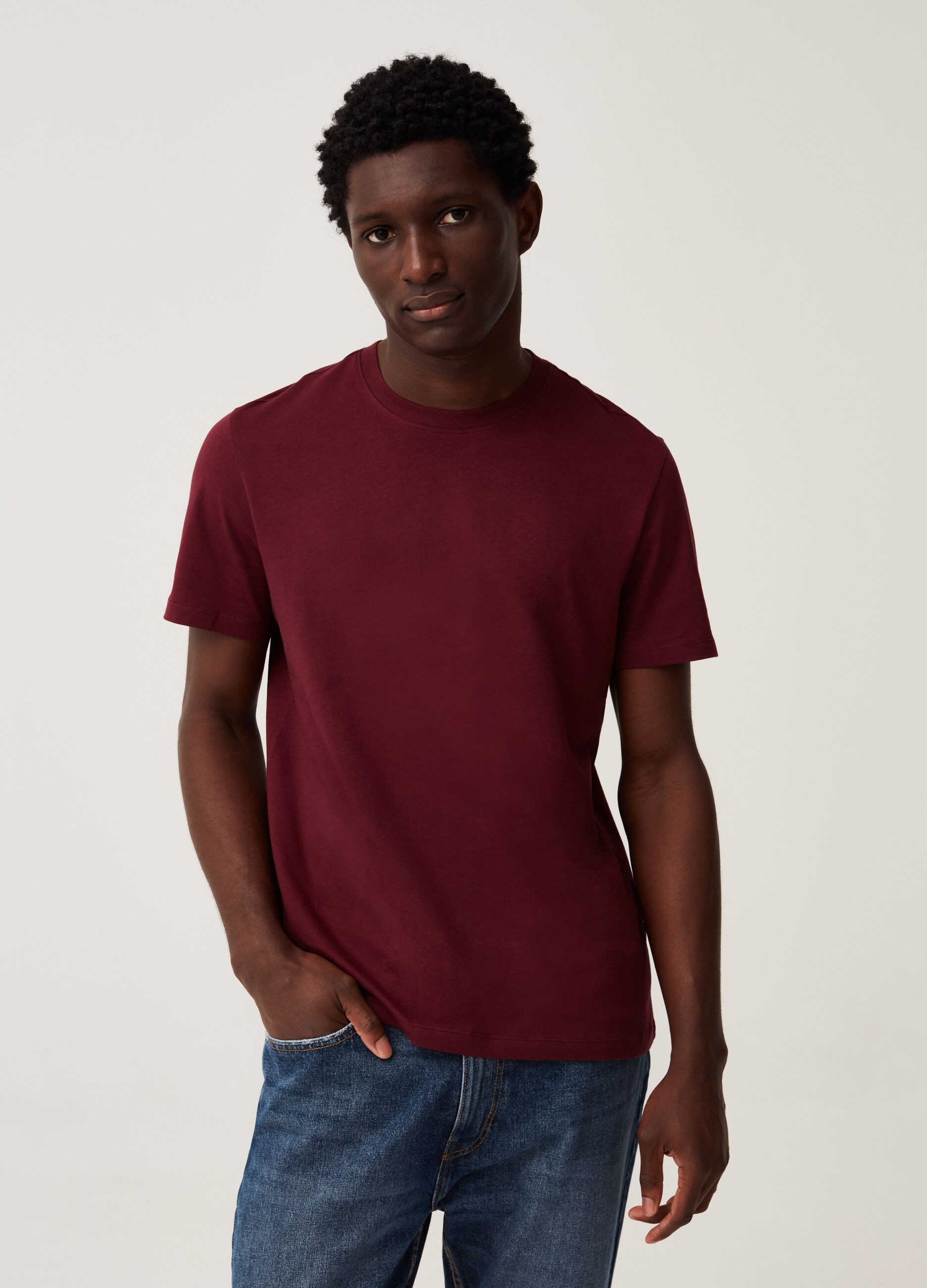 Organic cotton T-shirt with round neck