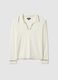 White viscose blend sweater with regular fit polo collar_4