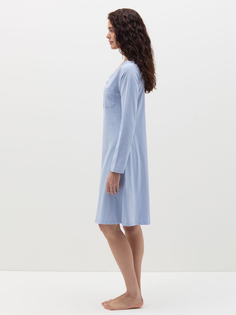 Micro dot nightshirt with buttons_1