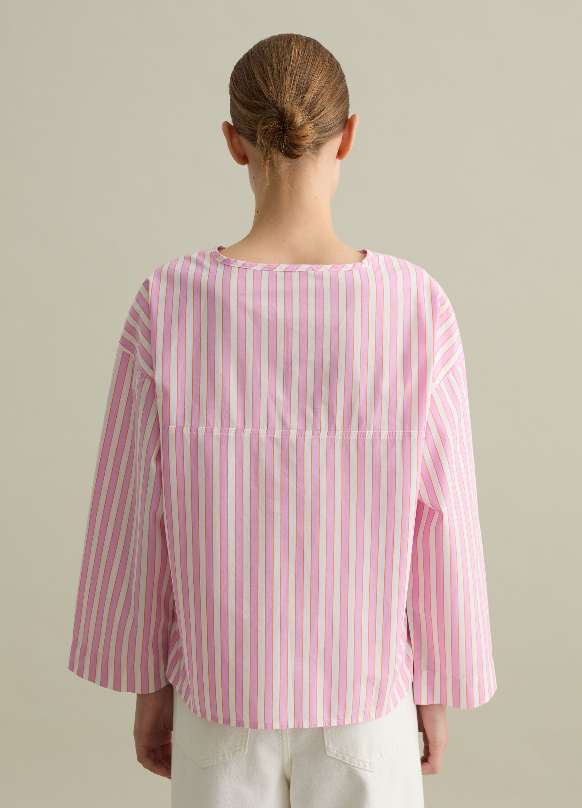 Blusa in popeline a righe