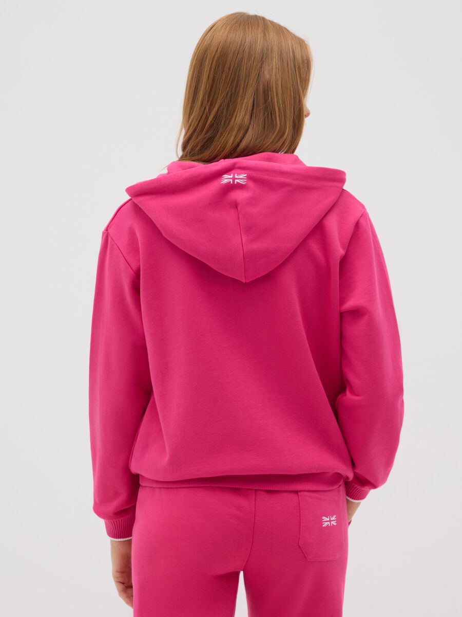 Completo felpa pantalone sportivo in cotone rosa regular fit_2