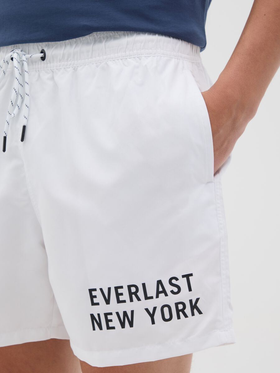 White swimming trunks with logo print_2