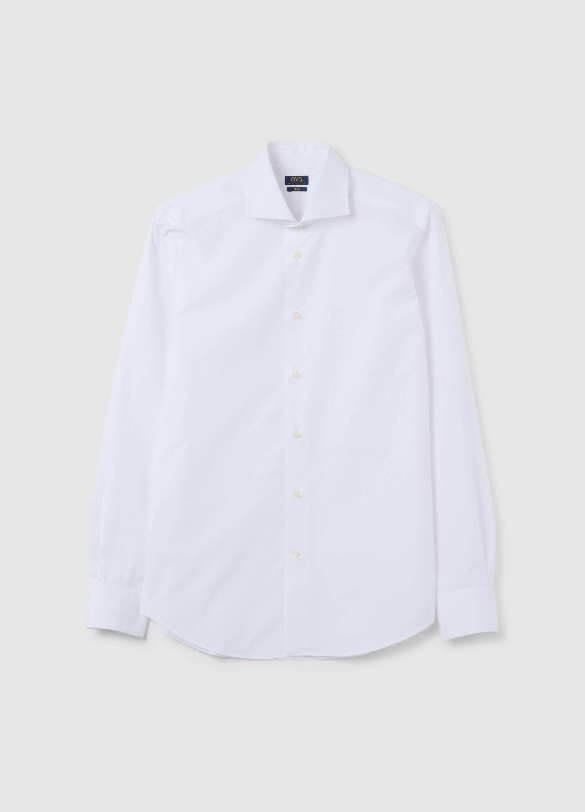 Men's pure cotton white slim fit shirt