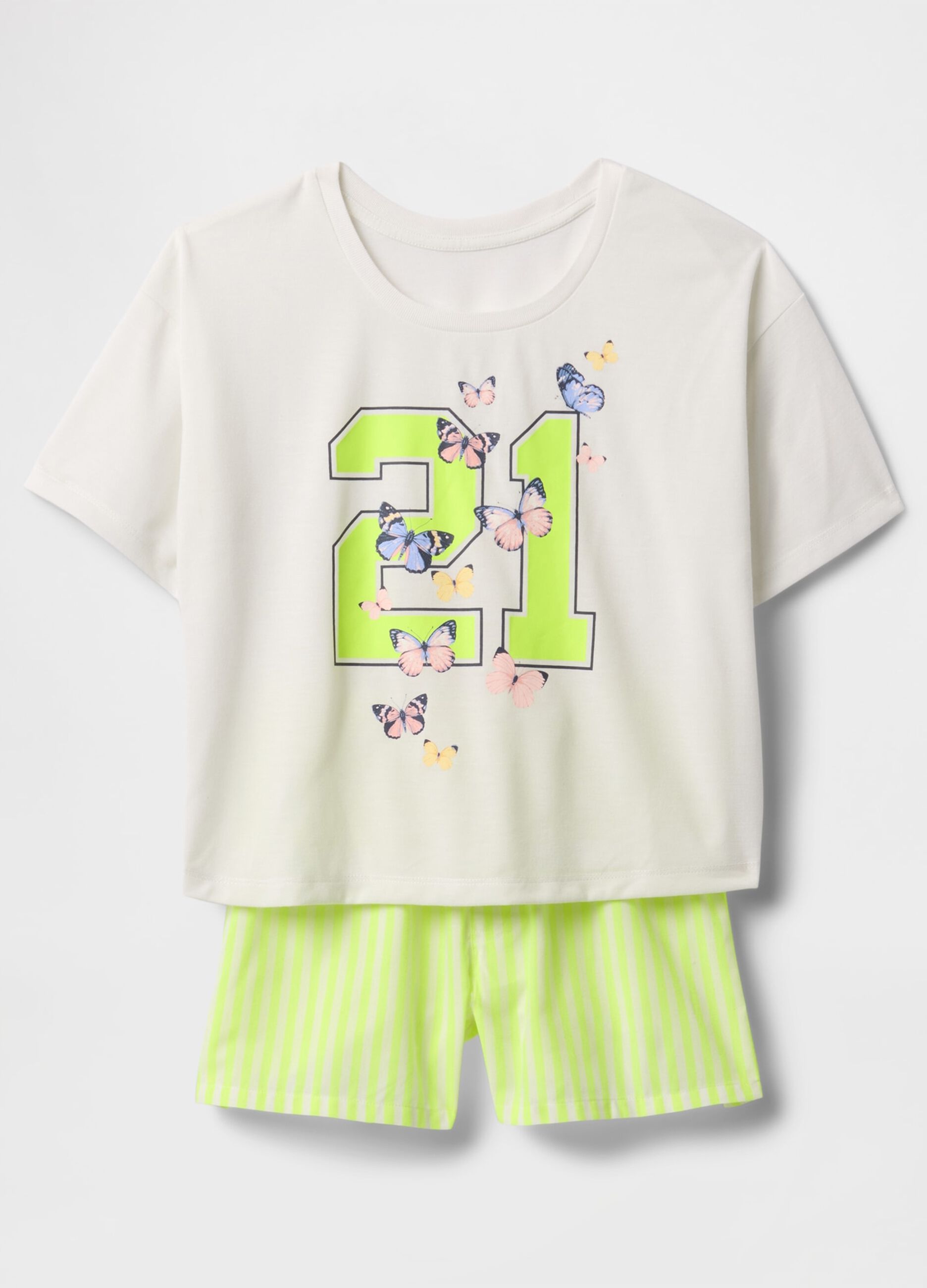 White short pyjama with number and butterfly print GAP Kids