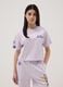 Girls' relaxed fit purple pure cotton T-shirt with Lakers prints_0