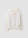 White 100% cotton oversized hoodie with &ldquo;Paris&rdquo; print_0
