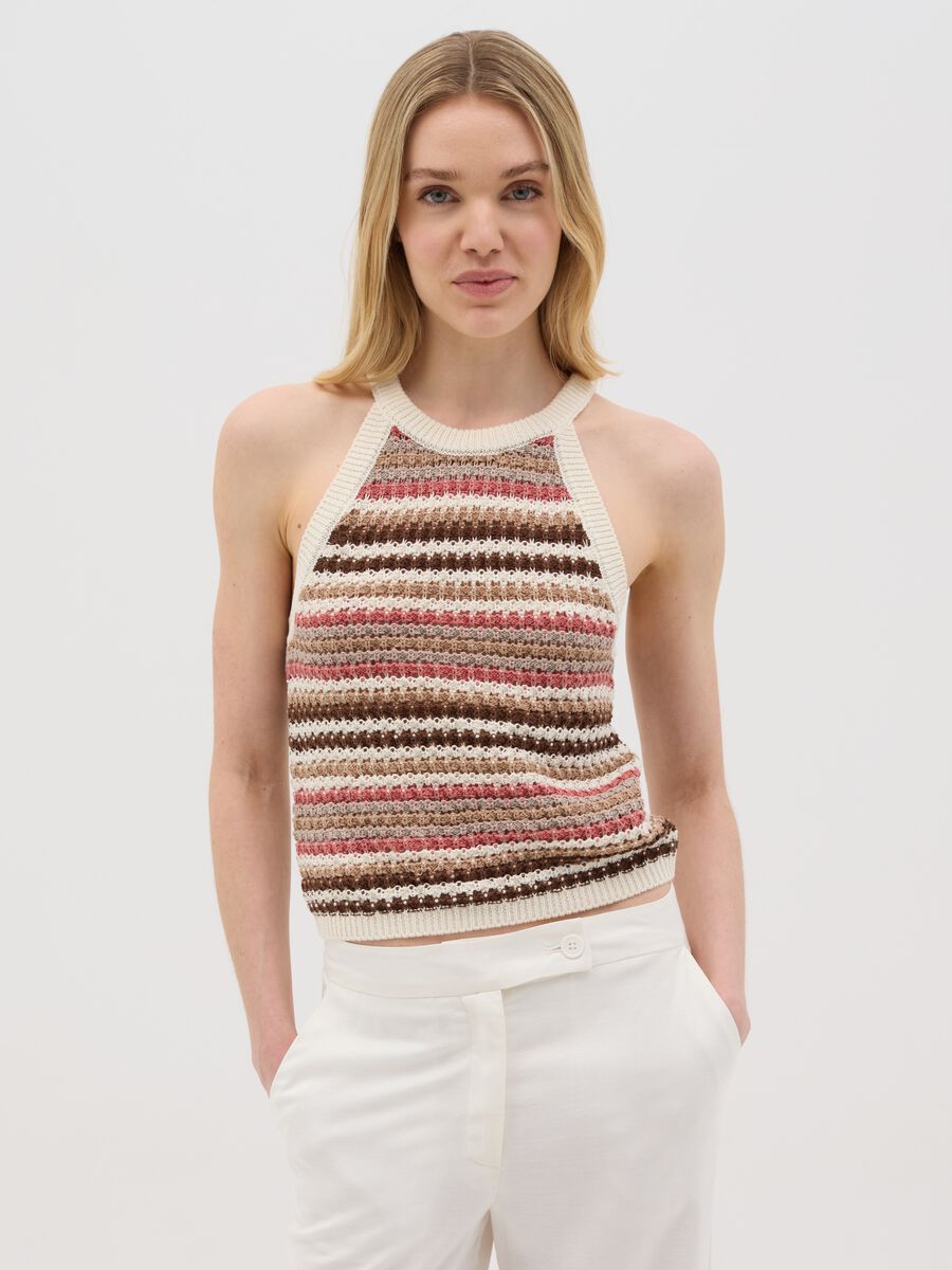 OVS Multicolor Stripe Knit Top_0