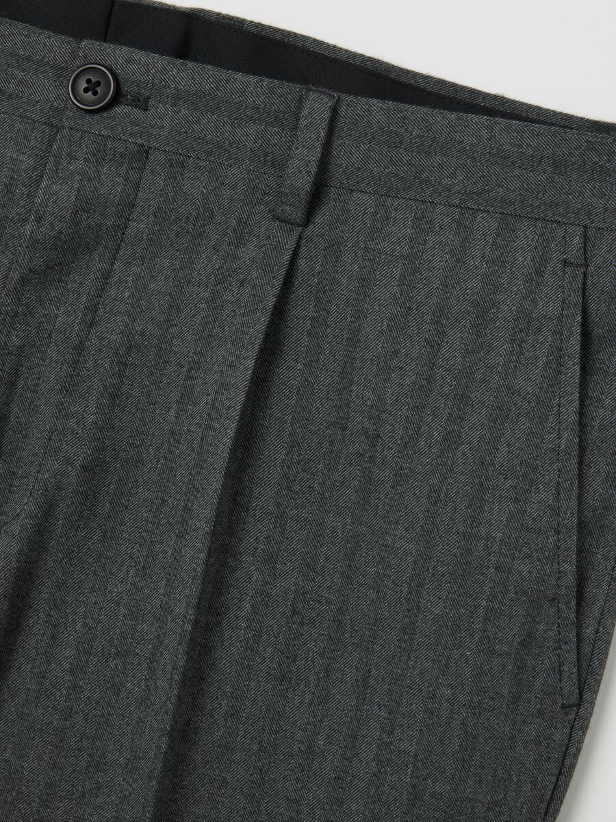 Pantaloni in misto cotone grigi slim fit_1