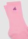 Calze sportive rosa in cotone elasticizzato con logo ricamato_1