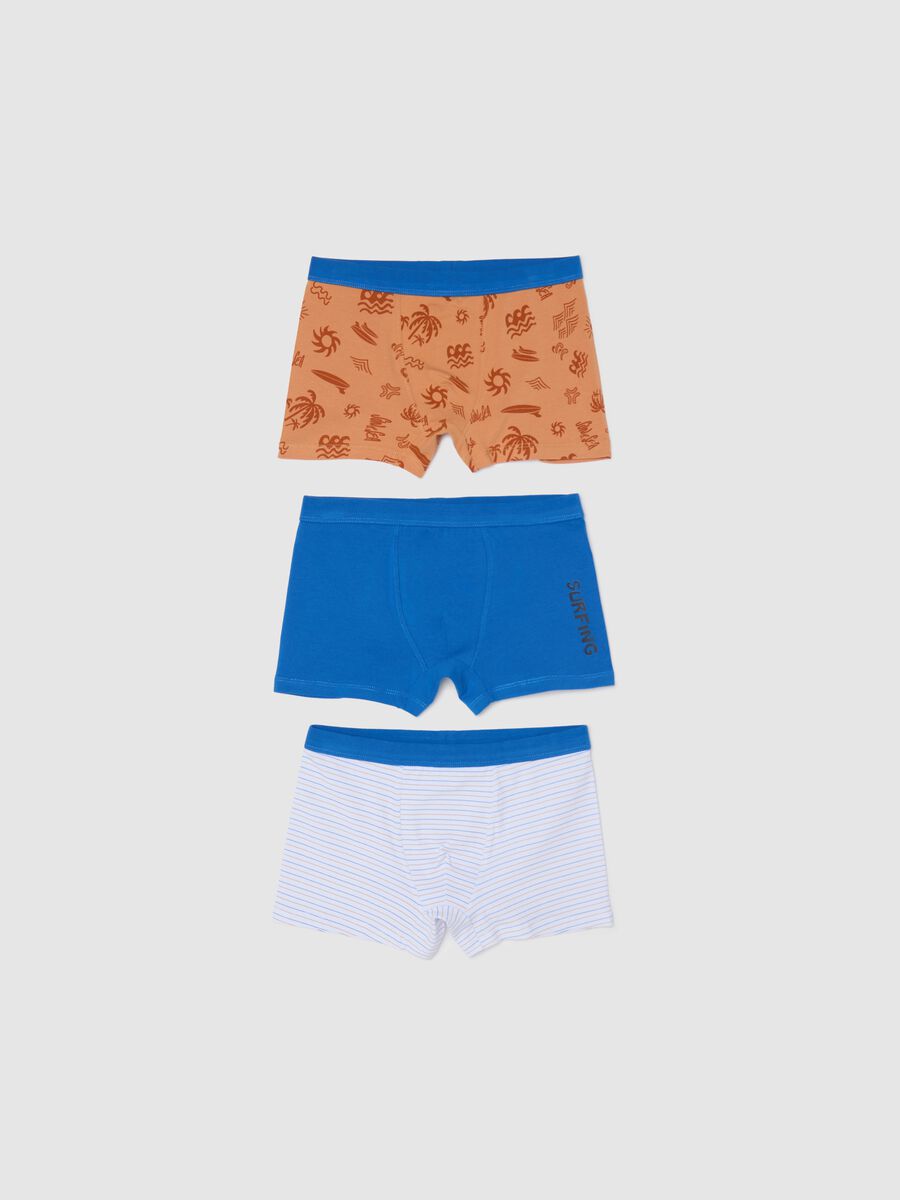 Boxer da bambino in cotone elasticizzato multicolor regular fit_0