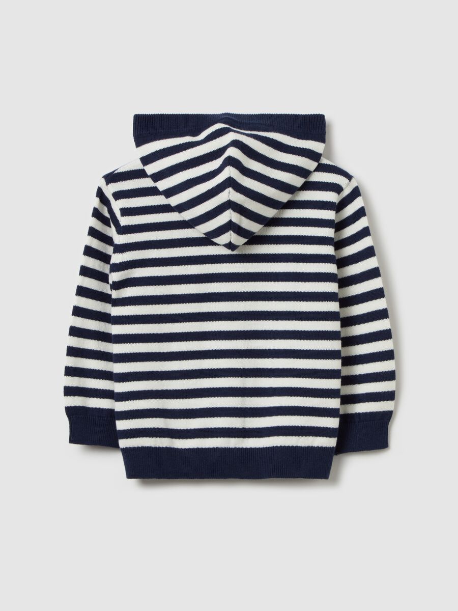 Cotton cardigan with stripes and hood_1