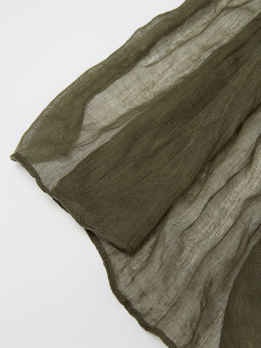 Solid colour crinkle-effect scarf_2