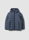 Grey Ultralight padded hooded jacket with zip for boys_4