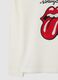 Girls' white cotton shirt with Rolling Stones print_3