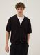 Brown pure cotton short-sleeve oversized shirt_2