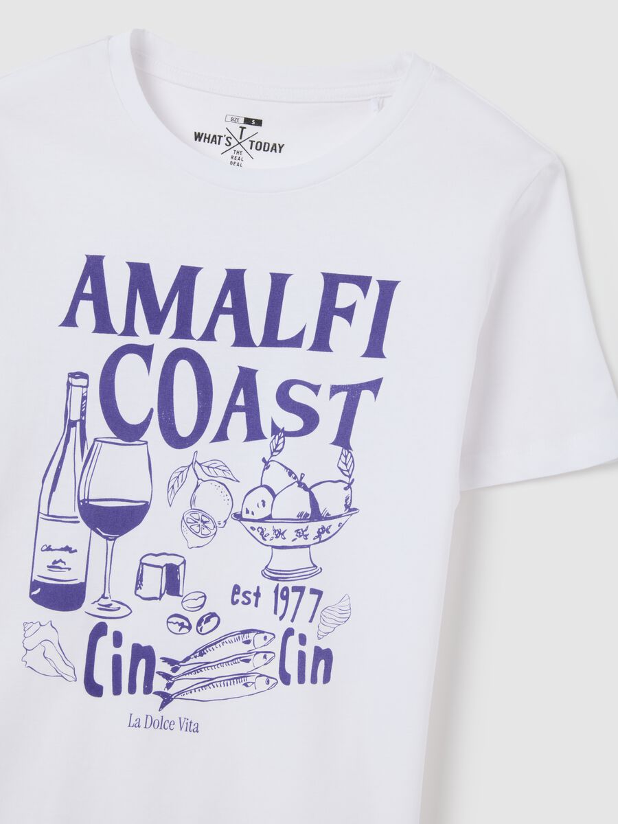 White regular fit pure cotton T-shirt_5