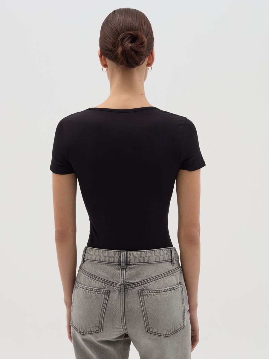 Solid colour bodysuit with short sleeves_3