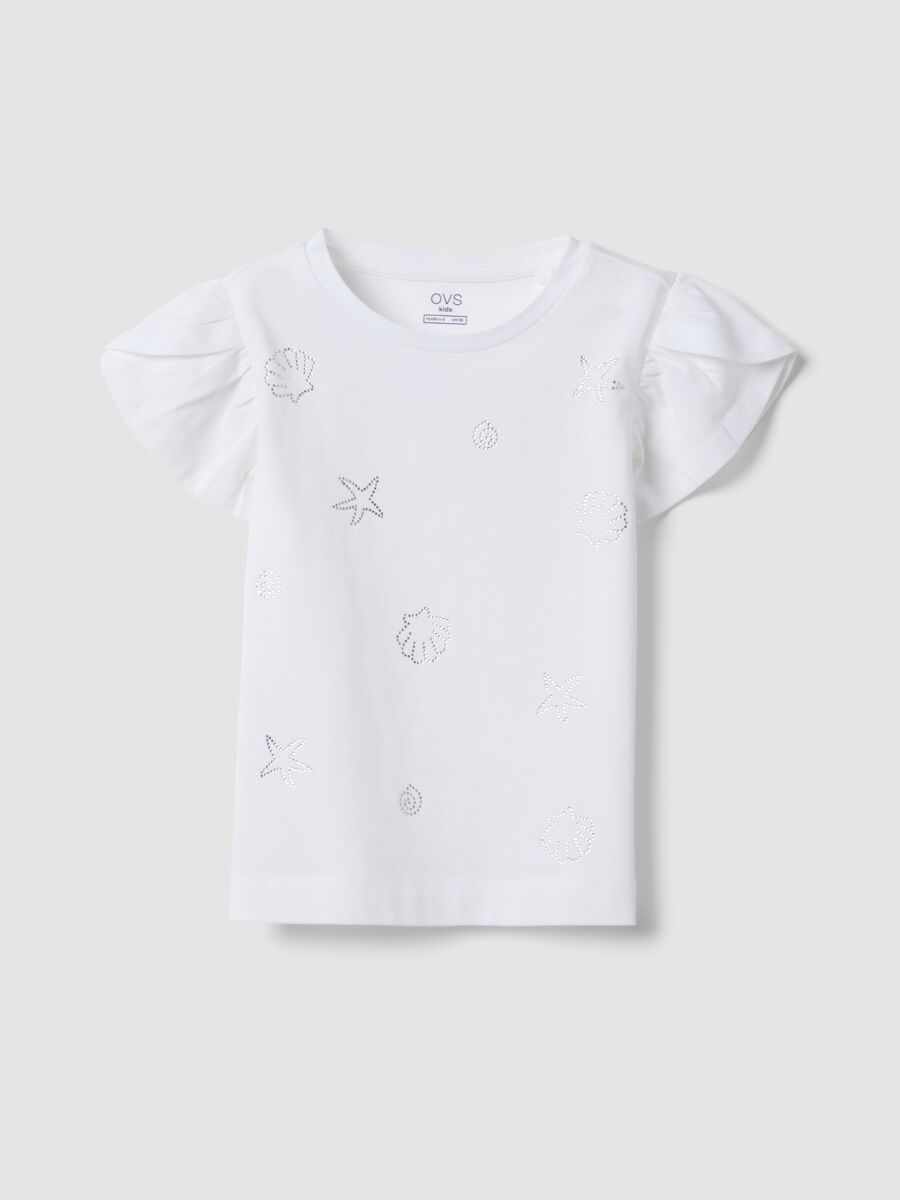 White short-sleeved pure cotton T-shirt_0