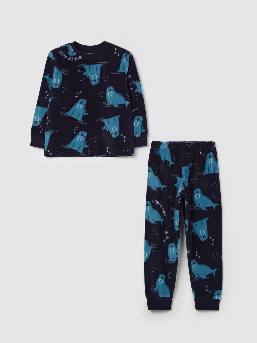 Fleece pyjamas with walruses print_0