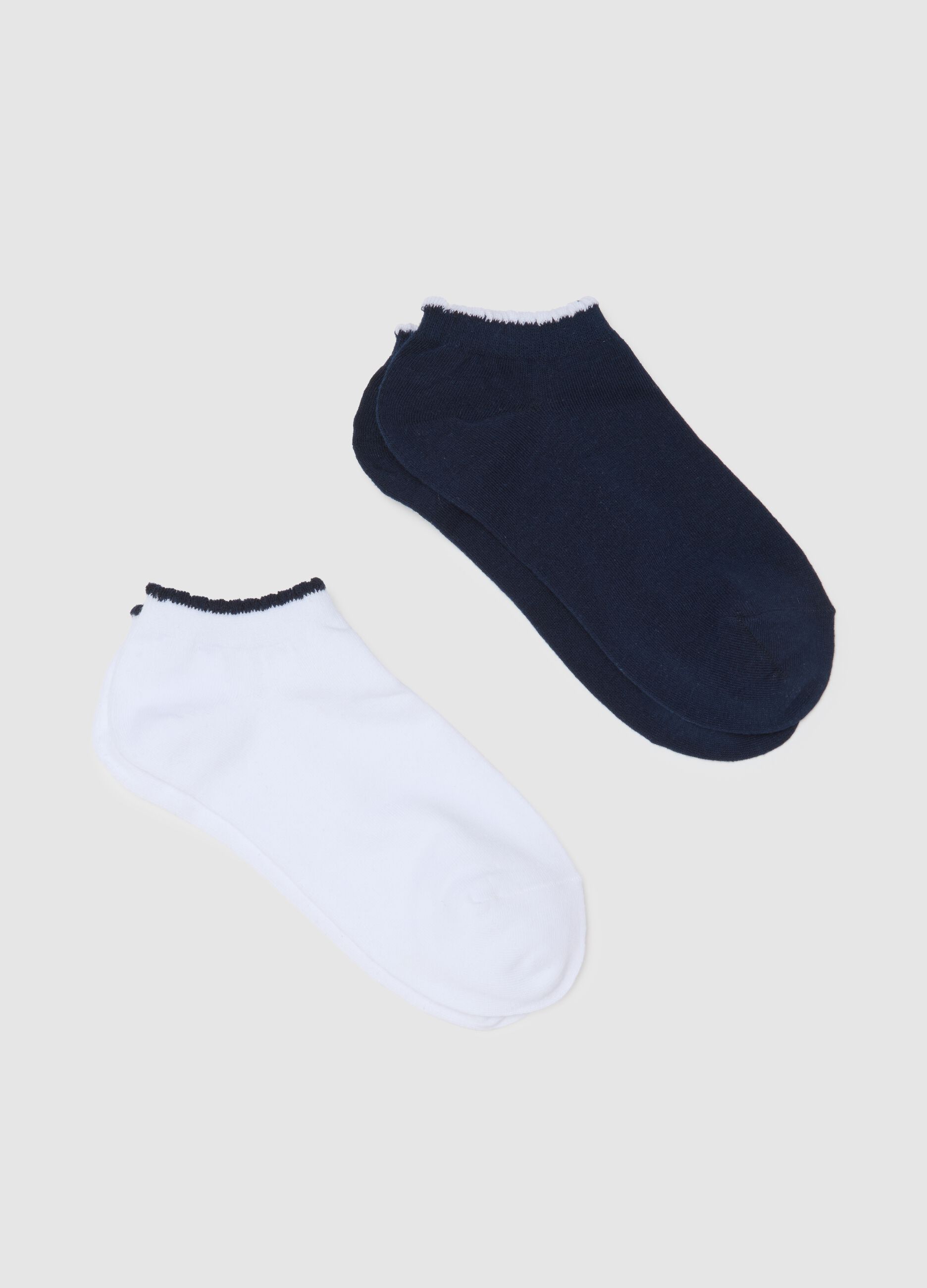 Set of two-pack short socks in multicolour stretch cotton blend