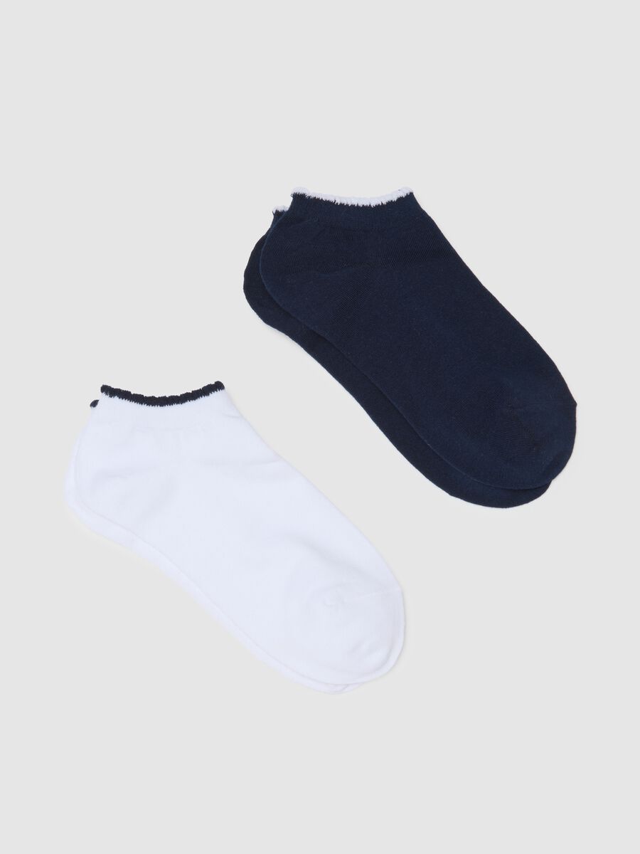 Set of two-pack short socks in multicolour stretch cotton blend_0