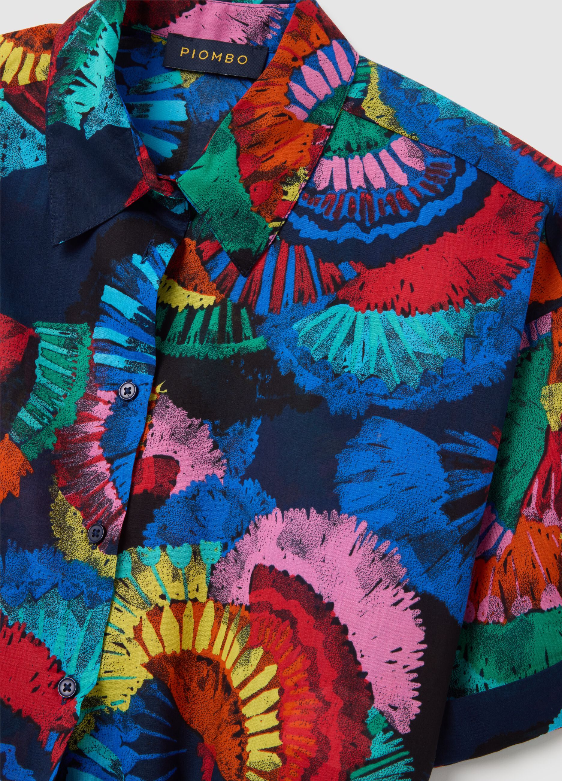Women's multicolour pure cotton regular fit shirt