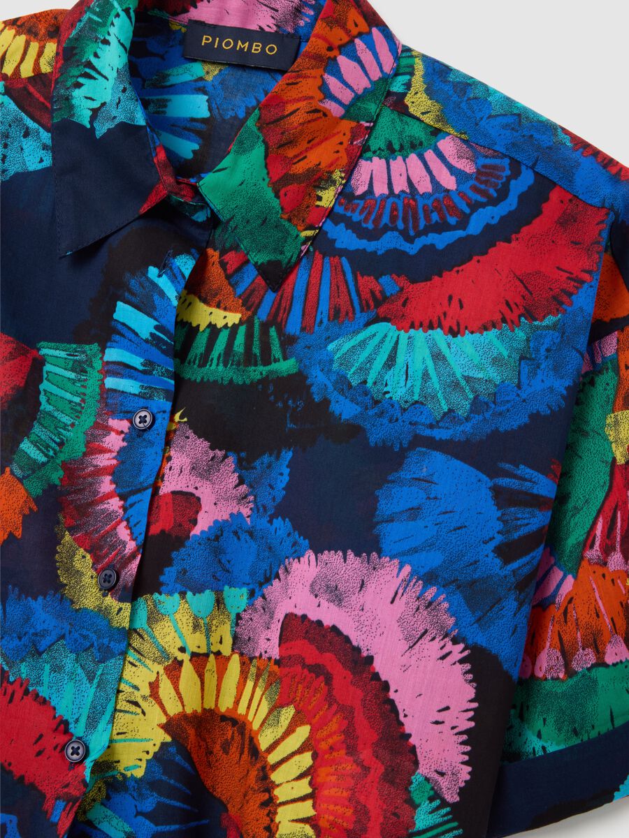 Camicia da donna in puro cotone multicolor regular fit_1