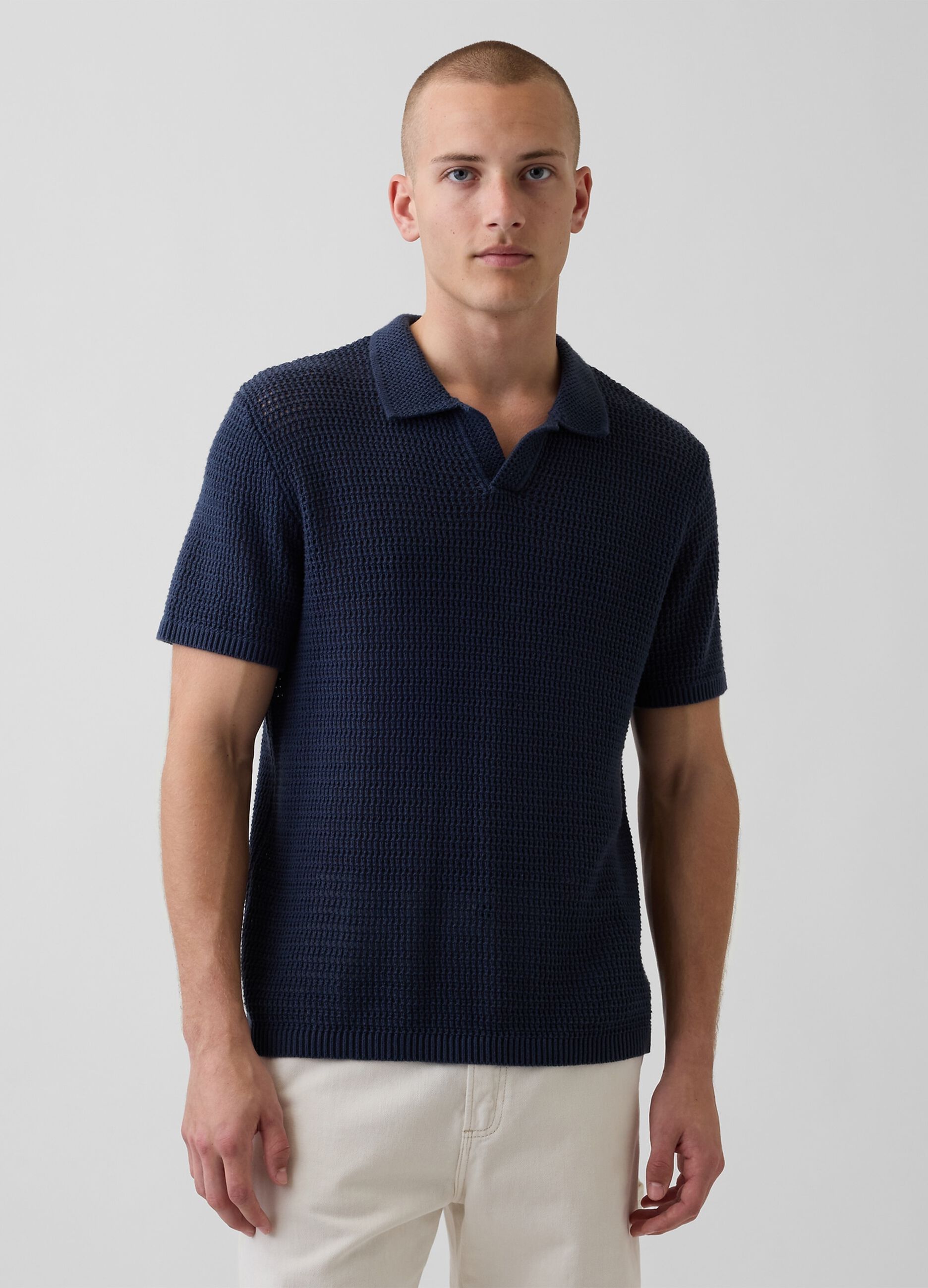 Pure cotton short-sleeve polo shirt